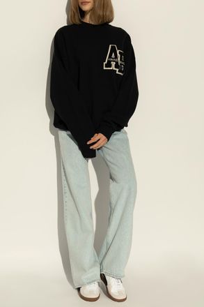 Anine Bing Sweatshirt With Logo Patch, Womens, Black