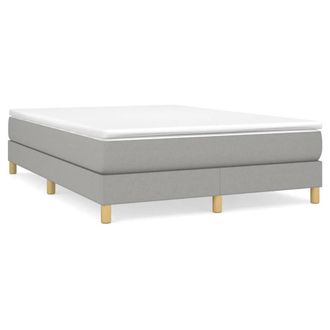 Berkfield Home Box Spring Bed Frame Light Grey 135x190 cm Double Fabric