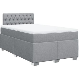 vidaXL Vidaxl - Cama Box Spring Con Colch&oacute;n Tela Gris Claro 120x200 Cm