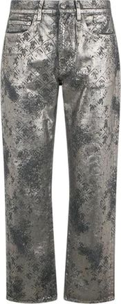 Roberto Cavalli Monogram Broeken - Heren - Regular Fit Jeans - Zwart - W30 - Katoen - Jeans