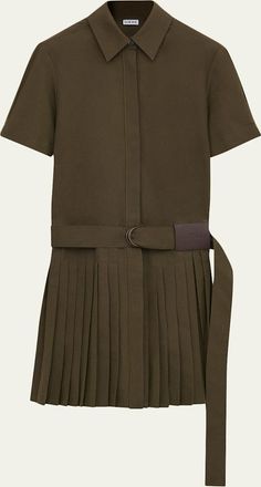 Loewe Belted Pleated Mini Shirtdress