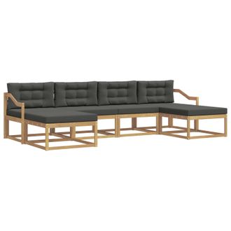 vidaXL Conjunto De Sof&aacute;s De Exterior 6 Pcs Blanco Y Antracita Vidaxl