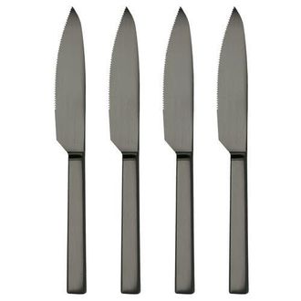 Mepra Stile Steak Knives Set - 4 Pieces in Ice Black Gold at Nordstrom