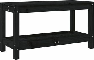vidaXL Vidaxl - Banco de jardín de madera maciza de pino negro 82,5x35x45 cm