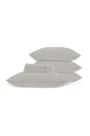 Christy 400TC Luxury Cotton Sateen Plain Dye Full Sheet Bundle in Light Grey | Size: Double