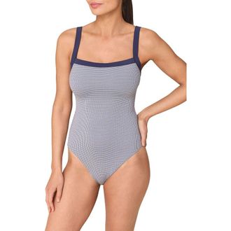 Andie Swim The Davenport Square Neck One-Piece Swimsuit in Juniper at Nordstrom, Size Xx-Large