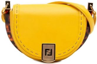 Fendi Pre-owned Cross Body Bags, female, Yellow, Size: ONE SIZE Pre-owned Vintage Leather Cross Body Bag