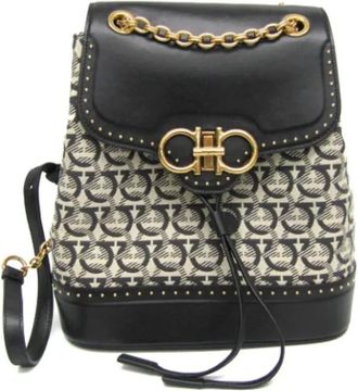 Ferragamo Pre-owned Backpacks, female, Beige, Size: ONE SIZE Pre-owned Canvas backpacks