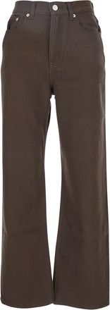 Dunst essential Brown Jeans With Belt Loops And Logo Patch On The Rear In Denim Woman