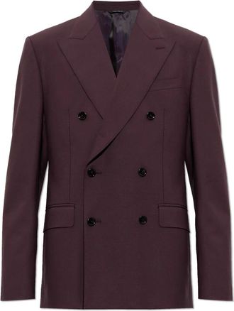 Dolce & Gabbana Wol Blazer met enkele split - Heren - Blazers - Rood - XL - Wol - Jassen