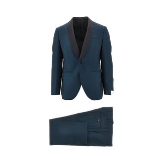 Lubiam Tailored wool suit with satin details Man 46