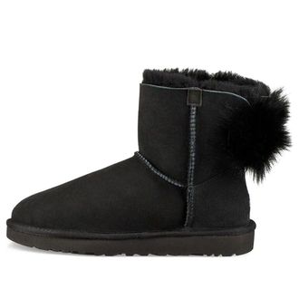 UGG (WMNS) UGG Fluff Bow Mini Fleece Lined Black 1094967-BLK
