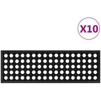 vidaXL Alfombrillas De Escalera De Goma 10 Uds Goma 25x75 Cm Vidaxl