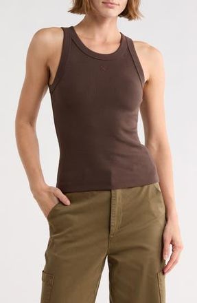 Off-white Fitted Ribbed Crop Tank in Seal Brown at Nordstrom Rack, Size X-Large