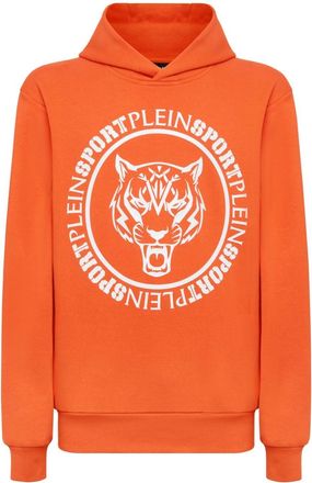 Plein Sport Carbon Tiger cotton-blend hoodie - men - Polyester/Cotton - M - Orange
