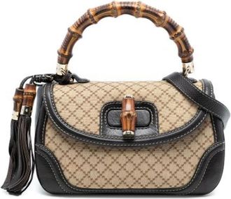 Gucci Pre-owned Handbags, female, Beige, Size: ONE SIZE Pre-owned Vintage Canvas Handbag