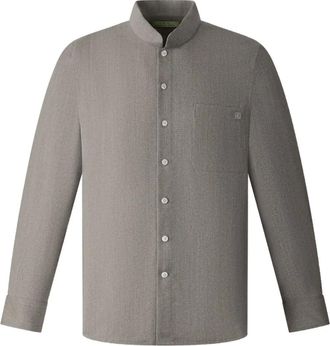 Shanghai Tang Wollen poloshirt met knopen - Grijs