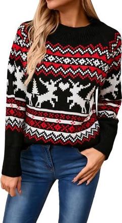 Pull De Noël Pour Fille - Sweat-shirt Col Rond à Manches Longues, Impression Festive, 2 à 14 Ans