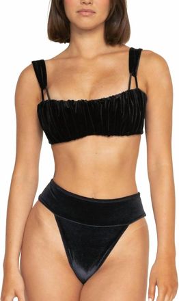 Montce Swim Tamarindo Binded Bikini Bottom In Black Velvet