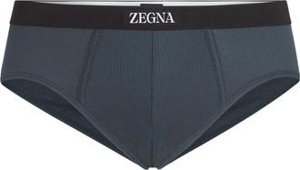 Ermenegildo Zegna logo-waistband briefs - Blue