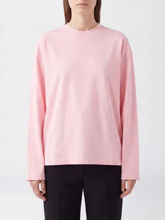 Jil Sander T-shirt a maniche lunghe in cotone con scollo a girocollo