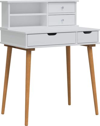vidaXL Conjunto De Mesa De Tocador Fauske 2 Uds. Blanco Vidaxl