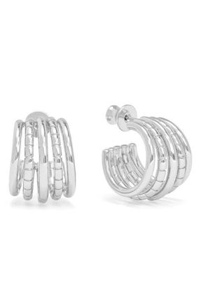 Melinda Maria Talon 5-Row Hoop Earrings in Silver at Nordstrom