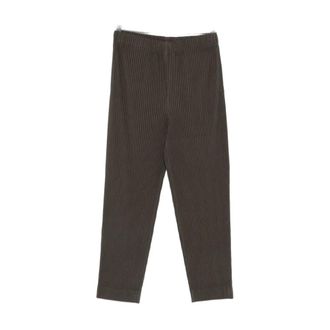 Issey Miyake Straight Trousers, male, Green, Size: S Pantalone