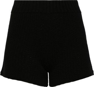 Alanui cashmere-blend knitted shorts - women - Cashmere/Cotton - S - Black