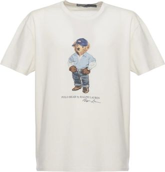 Ralph Lauren Tops, Heren, Wit, S, Katoen, Classic Fit Polo Bear Jersey T-Shirt