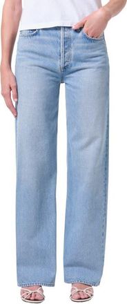 A Gold E Ren High Waist Wide Leg Jeans in Orten Med Indigo at Nordstrom, Size 31