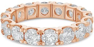 Diana M. Jewels 14kt rose gold 10.00 cts round lab grown diamond eternity band in U-prong setting