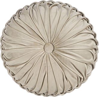 Triangle Home Fashions Lush Decor Round Pleated Soft Velvet Decorative Pillow