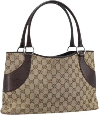 Gucci Pre-owned Handbags, female, Beige, Size: ONE SIZE Pre-owned Vintage Tote Bag