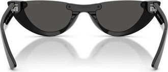Jimmy Choo London 53mm Semi Rimless Oval Sunglasses in Black /Dark Grey at Nordstrom