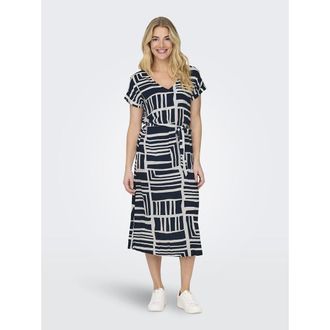 Jacqueline de Yong Bedrukte halflange jurk met ceintuur