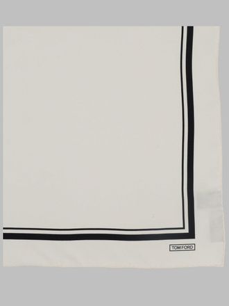 Tom Ford Tone-on-Tone Silk Pocket Square - Ivory