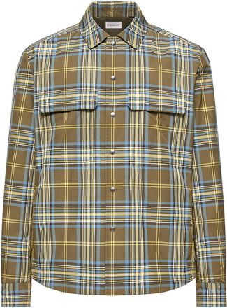 Moncler Moncler Monogram Checked Shirt Jacket, Men, Green, Size: Xxl