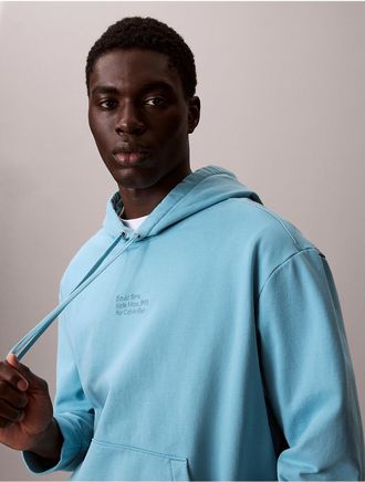 Calvin Klein Mens Kate Moss Obsession Graphic Hoodie - Blue - 2XL