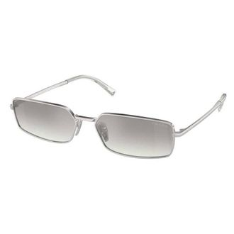 Prada Silver Grey Mirror Rectangular Ladies Sunglasses PR A60S 1BC80G 59