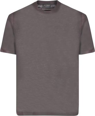 Dell'Oglio Bruine T-shirts voor mannen - Heren - T-shirts - Bruin - M - Katoen - Tops