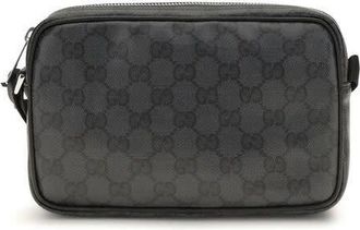 Gucci GG Coated Fabric Shoulder Bag Black