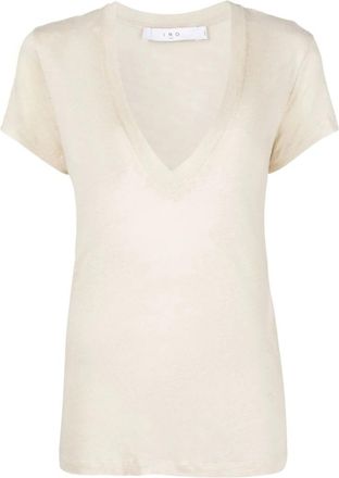 Iro V-neck Short-sleeved Linen T-shirt