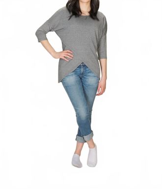 Papillon Textured Layered Sweater With Zip Details In Grey