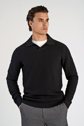 Lindbergh Strickpullover LINDBERGH, Herren, Gr. XL, schwarz, Strick, Obermaterial: 100% Baumwolle, unifarben, normal h&uuml;ftbedeckend, V-Ausschnitt, Flachstrickb&uuml;n