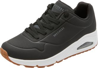 Skechers Womens Uno - Stand on Air Sneaker, Black White, 35.5 EU Weit