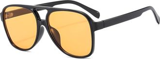 Generic Outdoor Men Large Frame Sunglasses Vacation Women Sports Commuter Sun Glasses(Orange)