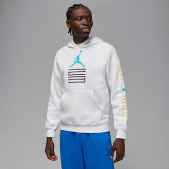 Nike Jordan Mens Jordan AJ11 Gamma Fleece Pullover Hoodie in White | IQ6970-100
