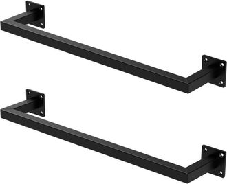 ML Design Ml-design - Set 2x Percheros De Pared 60x12 Cm De Acero Inoxidable Negro Para Vestidor Armario Ba&ntilde;o O Cocina, Barra De Almacenamiento Hasta 50kg Para 