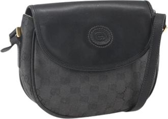 Gucci Pre-owned Canvas Crossbody Tas - Dames - Vintage Schoudertas - Zwart - ONE Size - Vintage